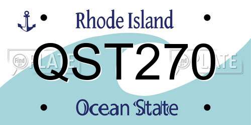 QST270 Rhode Island License Plate