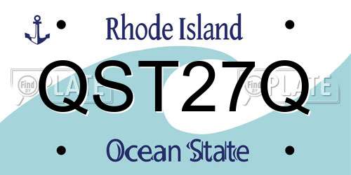 QST27Q Rhode Island License Plate