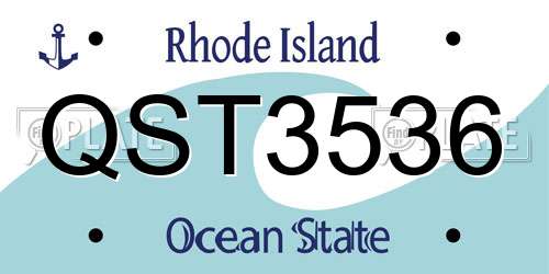QST3536 Rhode Island License Plate