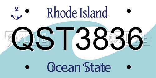 QST3836 Rhode Island License Plate