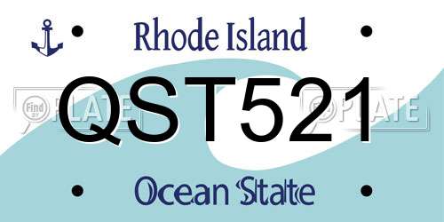 QST521 Rhode Island License Plate
