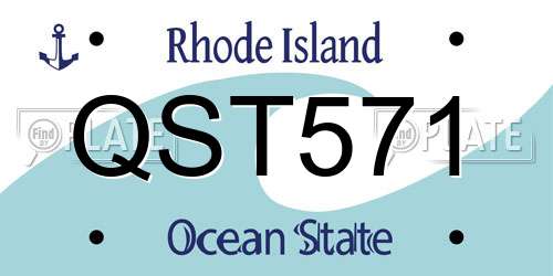 QST571 Rhode Island License Plate