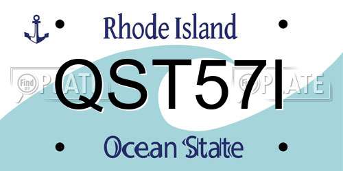 QST57I Rhode Island License Plate
