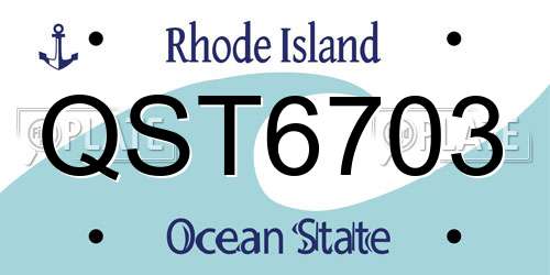 QST6703 Rhode Island License Plate