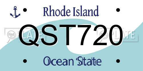 QST720 Rhode Island License Plate