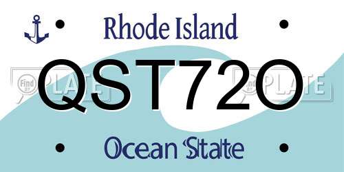 QST72O Rhode Island License Plate
