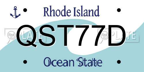 QST77D Rhode Island License Plate