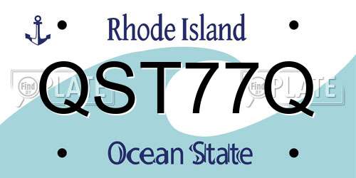 QST77Q Rhode Island License Plate