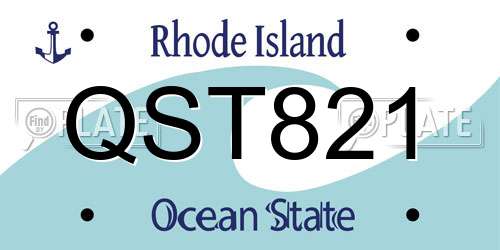 QST821 Rhode Island License Plate