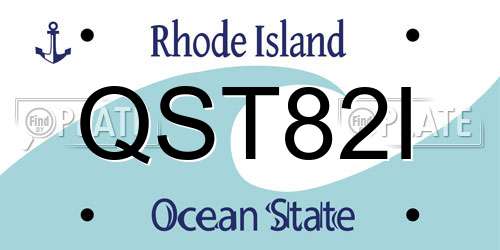 QST82I Rhode Island License Plate