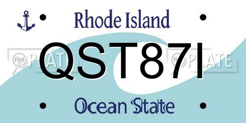 QST87I Rhode Island License Plate