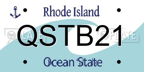 QSTB21 Rhode Island License Plate