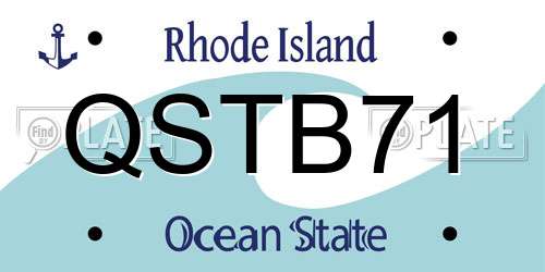 QSTB71 Rhode Island License Plate