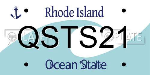QSTS21 Rhode Island License Plate