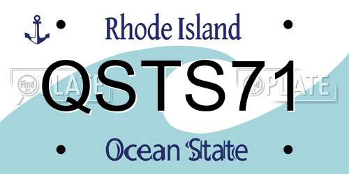 QSTS71 Rhode Island License Plate
