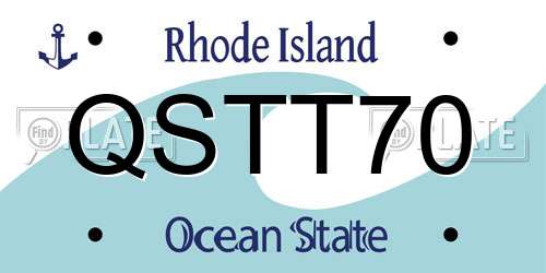 QSTT70 Rhode Island License Plate