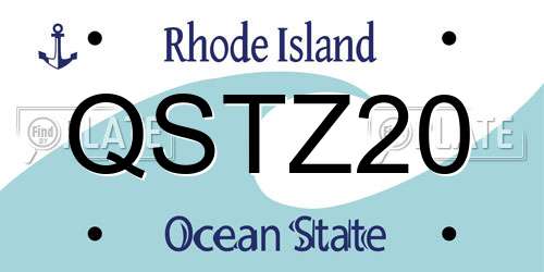 QSTZ20 Rhode Island License Plate