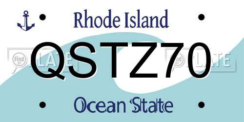 QSTZ70 Rhode Island License Plate