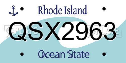 QSX2963 Rhode Island License Plate