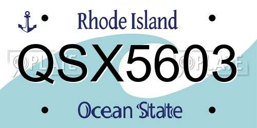 QSX5603 Rhode Island License Plate
