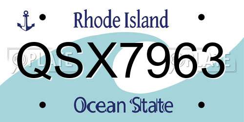 QSX7963 Rhode Island License Plate