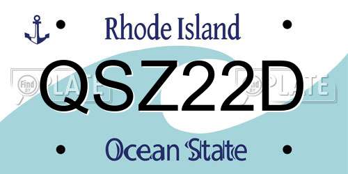 QSZ22D Rhode Island License Plate