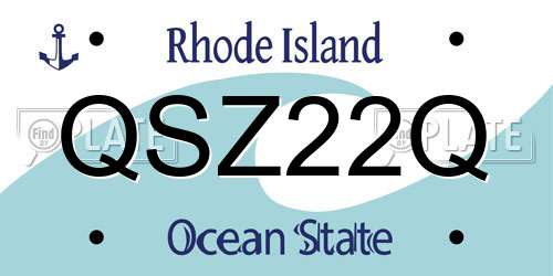 QSZ22Q Rhode Island License Plate