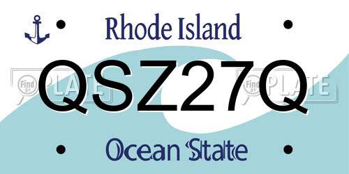QSZ27Q Rhode Island License Plate