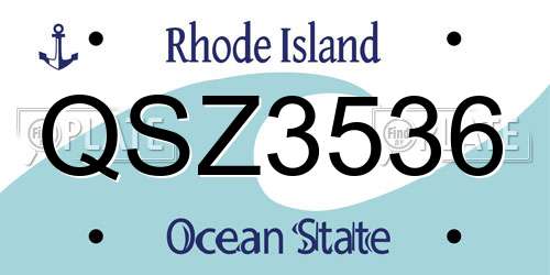 QSZ3536 Rhode Island License Plate