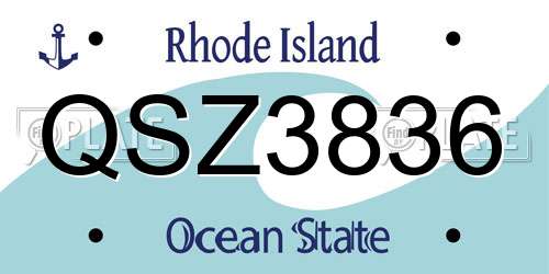 QSZ3836 Rhode Island License Plate