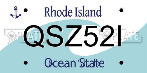 QSZ52I Rhode Island License Plate