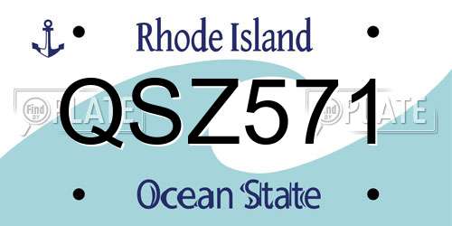 QSZ571 Rhode Island License Plate
