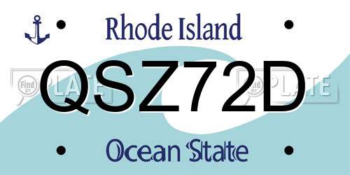 QSZ72D Rhode Island License Plate