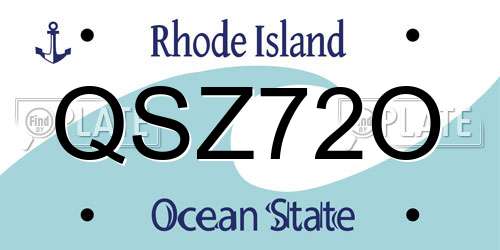 QSZ72O Rhode Island License Plate