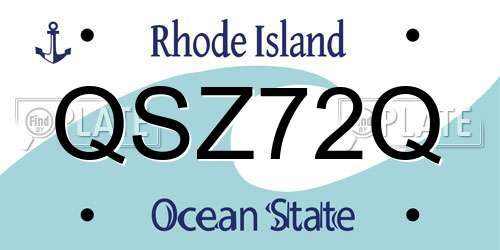 QSZ72Q Rhode Island License Plate