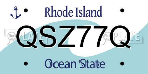 QSZ77Q Rhode Island License Plate