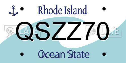 QSZZ70 Rhode Island License Plate