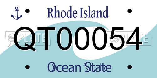 QT00054 Rhode Island License Plate