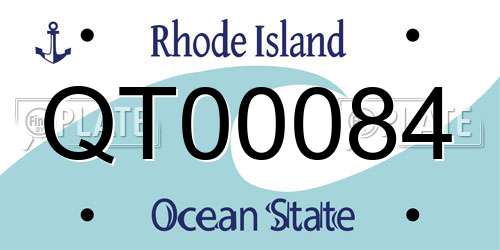 QT00084 Rhode Island License Plate