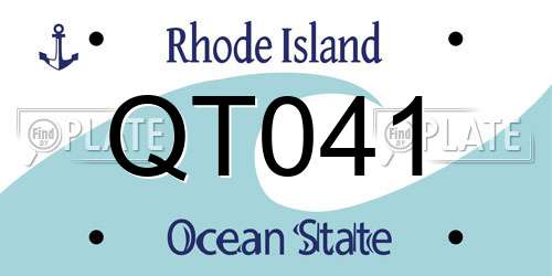 QT041 Rhode Island License Plate