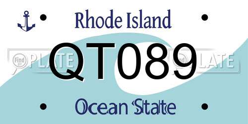 QT089 Rhode Island License Plate