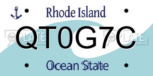 QT0G7C Rhode Island License Plate