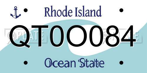QT0O084 Rhode Island License Plate