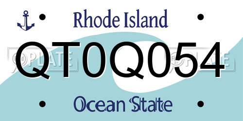 QT0Q054 Rhode Island License Plate