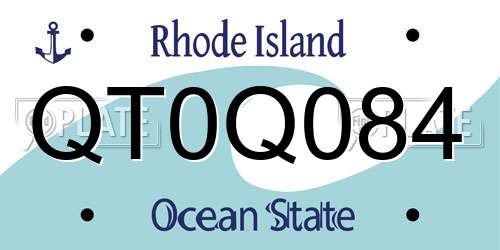QT0Q084 Rhode Island License Plate