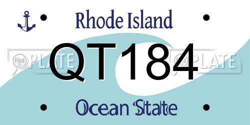 QT184 Rhode Island License Plate