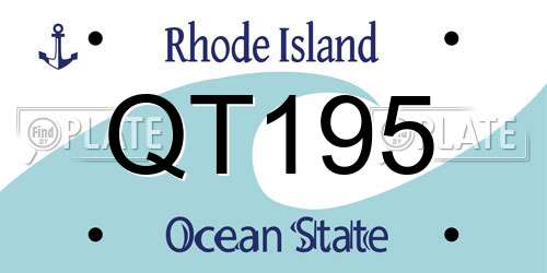 QT195 Rhode Island License Plate