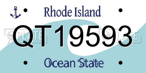 QT19593 Rhode Island License Plate