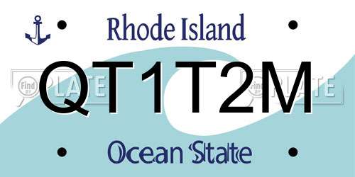 QT1T2M Rhode Island License Plate