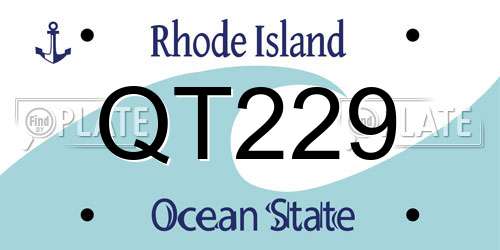 QT229 Rhode Island License Plate